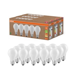Lampa LED Osram E27, 15 bucati, 4W, cald alb (2700K), sticla mata