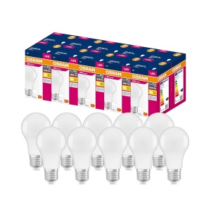 Lampa LED OSRAM E27, 8.50W, Lumina Calda 2700K, 10 Bucati