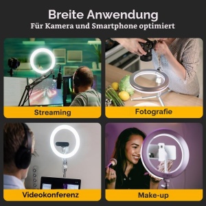 Lampa LED pentru Selfie KODAK cu Stativ, 1600 Lumen, Reglare Intensitate si Temperatura Culoare - Img 3