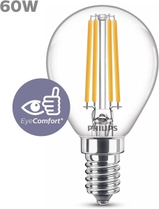 Lampa LED Philips Classic E14 (60 W), lampa LED cu lumina alba calda, iluminare LED cu economie de energie cu durata lunga de viata - Img 2