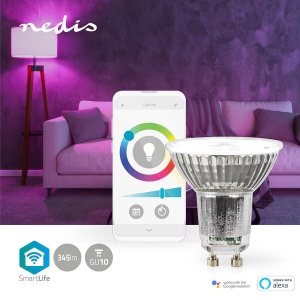 Lampa LED Smart NEDIS WIFILRC10GU10 345 lm 4.9 W RGB alb ajustabil - Img 3