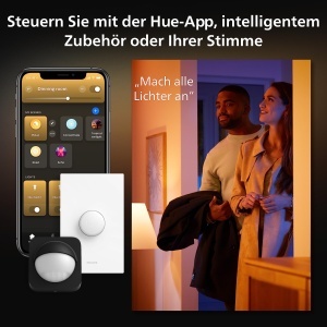Lampa LED Smart Philips Hue White Ambiance Aurelle 60x60cm Negru cu Dimmer - Img 5