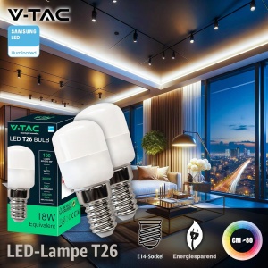 Lampa LED V-TAC E14 2W 180 Lumen 4000K - 2 bucati - Img 2