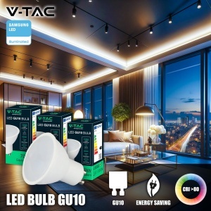 Lampa LED V-TAC GU10, 10W, 1000 Lumen, Alb Rece 6500K - Img 2