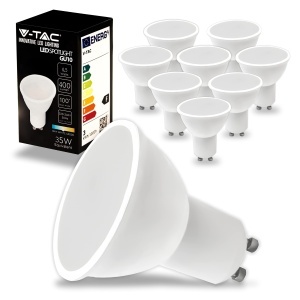 Lampa LED V-TAC GU10 4,5W (35W echivalent) 400 Lumen 4000K Alb Natural - Set 10 buc