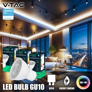 Lampa LED V-TAC GU10 6W (echivalent 60W) - 445 Lumen, 3000K, 3 buc - Img 2
