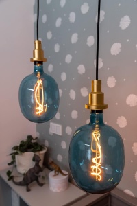 Lampa LED Vintage Osram 1906, 4.5W, 100lm, forma ballon, sticla albastra - Img 4