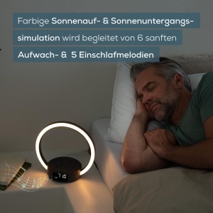 Lampa multifunctionala Beurer WL 65 cu functie de trezire si incarcare simulare rasarit si lumina ambientala - Img 4