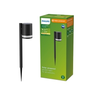 Lampa solara Philips Fyce, 1,5W, senzor de lumina, IP44, negru