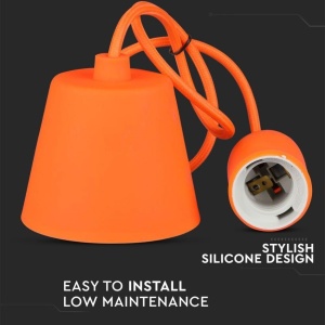 Lampa suspendata V-TAC model SKU.3484, E27, portocalie, 1000 mm - Img 5
