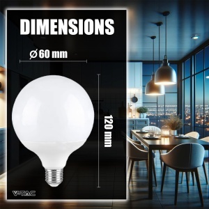 Lampadina LED Globo V-TAC cu Chip Samsung, 10W, Lumina Calda - Img 6