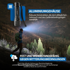 Lanterna LED Blaupunkt, 300 lumeni, 5 moduri, 2x AAA (fara baterii) - Img 6