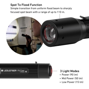 Lanterna LED Ledlenser P3 Core 90 Lumen Ultracompacta 6 Ore Autonomie - Img 2