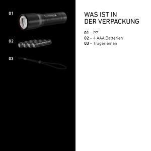 Lanterna LED Ledlenser P7, 650 Lumen, 400m Zoom, IP54, 30h Autonomie - Img 6