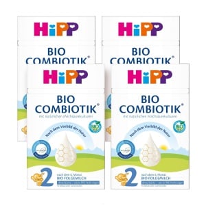 Laptele Praf HiPP 2 Bio Combiotik 600g, fara amidon, cu Omega-3 si vitamine