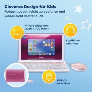 Laptop educational VTech Genio Lernlaptop XL roz 7 LCD, 40 jocuri educative - Img 4