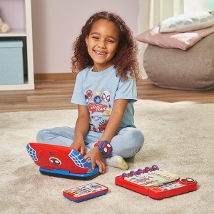 Laptop educativ VTech Spidey - QWERTZ, 5 moduri de joc, iluminare LCD - Img 5