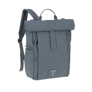LASSIG Rucsac scutec pentru bebelusi Rucsac pentru scutece Rucsac cu covoras de infasat, atasament pentru carucior, suport pentru sticle produs in mod durabil/GRE Rucsac cu topul rulant antracit - Img 2