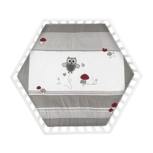 Laufgitter Roba 6-eckig cu inaltime ajustabila, alb, cu textile Adam Eule - Img 3