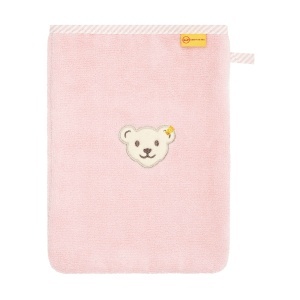 Laveta de baie Steiff cu design Teddy, roz, material moale