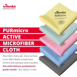 Laveta de curatare Vileda Professional PURmicro Active, 5 bucati, rosu, 38x35cm - Img 3
