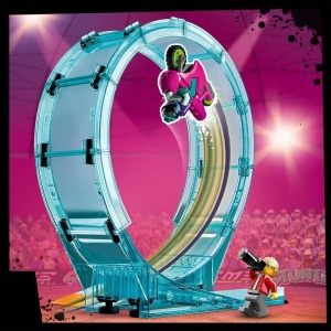 LEGO 60361 City Stuntz Ultimate Stunt Driver Provocare Cascadorii 3 in 1 pentru 1 sau 2 jucatori Actiune cu 2 motociclete de jucarie cu volant pentru  - Img 5