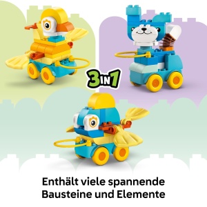 LEGO DUPLO 10448 Set 3-in-1 Animale pe roti pentru copii de la 2 ani - Img 5