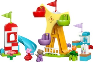 LEGO DUPLO Peppa Wutz Jahrmarkt 10453 Jucarie Montessori pentru Copii 2 ani cu Roti Gigante si Rampa - Img 10