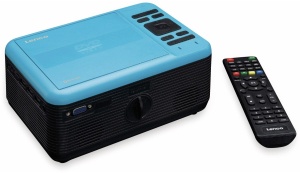 Lenco LPJ-500 - Proiector Bluetooth - Mini proiector - DVD player - 2800 lumeni - 30.000 de ore - Full HD - Bluetooth 5.0-2 x HDMI - USB - SD Port - AV-in - VGA - Albastru - Img 3