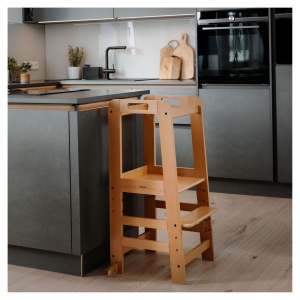 Lern Tower Montessori Hauck cu Baza Ajustabila, Din Lemn de Fag, 1-6 Ani - Img 9