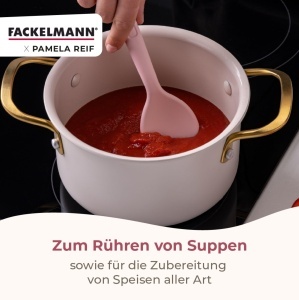 Lingura de gatit Fackelmann x Pamela Reif, Silikon Platina, Pastel Rosa, Hitzebestandig 230 C - Img 6