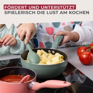Lingura Mini Fackelmann din Silicon cu Insertie din Otel, Hitzebestandig 230C, Graugrun - Img 4