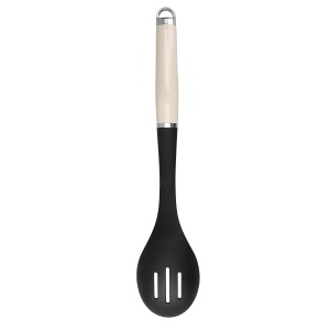 Lingura perforata KitchenAid Nylon Slotted Spoon Almond Cream rezistenta la caldura compatibila cu vase antiaderente - Img 3