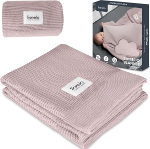Lionelo Bamboo Blanket Paturica Bebelusi 100x75cm Roz 100 Bumbac Antibacterian