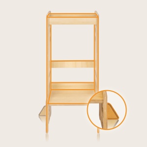 LIONELO CASS Ajutor de bucatarie Gadget de bucatarie 2 in 1 Montessori Turn de invatare De la 1 an Bara de siguranta reglabila pe inaltime Scaun de bucatarie stabil Raft de carti Pana la 30 kg - Img 7