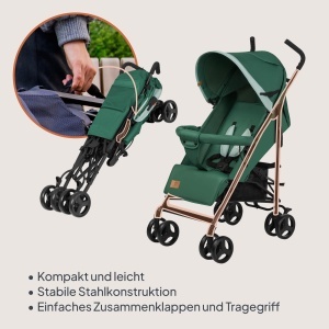 LIONELO Elia Buggy carucior pliabil mic de pana la 15 kg reglare spate si suport pentru picioare plasa de tantari cos de cumparaturi - Img 3