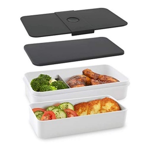 Lunchbox Cloer 800S1-1 XXL 2100ml Alb Bento Box 5 piese Capac etans
