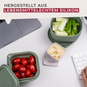 Lunchbox Fackelmann 600 ml Silikon Verde Rezistent la Temperaturi Extreme - Img 3