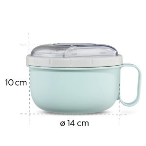 Lunchbox Xavax 1100 ml, pastellblaugrau, ideal pentru birou si picnic - Img 3