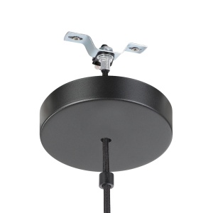 Lustra suspendata EGLO Mantunalle, metal negru si sticla alba, E27, 20 cm - Img 5
