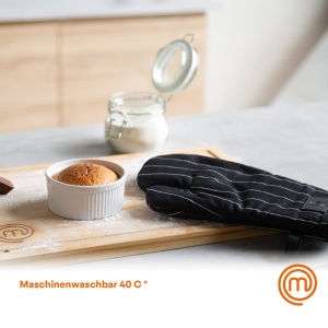 Manusi de cuptor Masterchef, 100 bumbac, rezistente la caldura, negrualb - Img 6