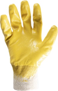 Manusi de lucru Goodyear din bumbac si nitril, marimea 9, galbenalb - Img 2