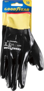 Manusi de lucru Goodyear Nitril, marimea 10, negre cu banda galbena - Img 3