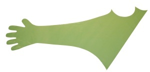 Manusi de unica folosinta Kerbl 15376 cu protectie pentru umeri, 120 cm, 50 bucati, verzi - Img 4