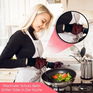 Manusi Grill Hitzebestande NutriChef, 800 C, Rosii, LXL - Img 4