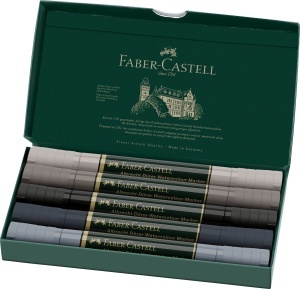 Marker Aquarell Faber-Castell Albrecht Durer, 5 culori, nuante de gri