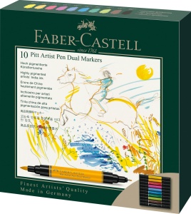 Marker Artist Faber-Castell Pitt 162010, 10 culori, doua varfuri - Img 1