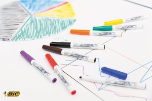 Marker BIC Velleda 1741, 5 bucati, albastru, varf mediu, usor de sters - Img 5