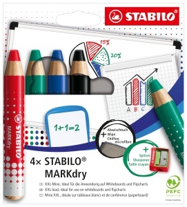 Marker pentru Whiteboard STABILO MARKdry, cu mina XXL, 100 lemn PEFC