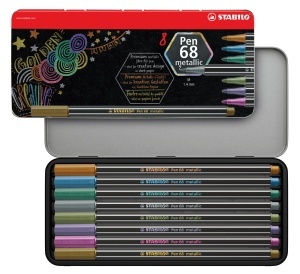 Marker STABILO Pen 68 metallic, culori metalice, pentru creatie si desen